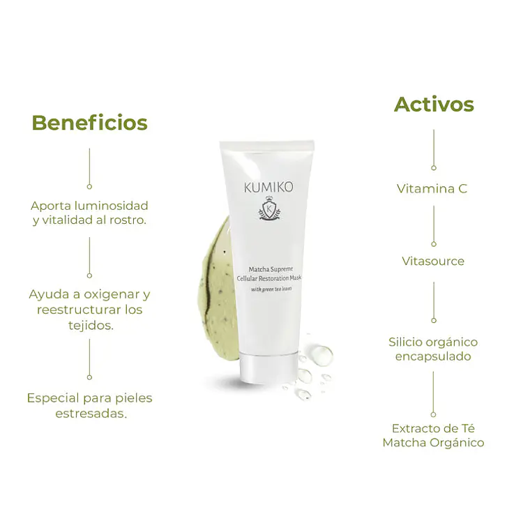 MASCARA SUPREMA RESTAURACIÓN CELULAR I MATCHA SUPRIME CELLULAR RESTORATION MASK 75ML (VENCIMIENTO: FEBRERO 2027) 4
