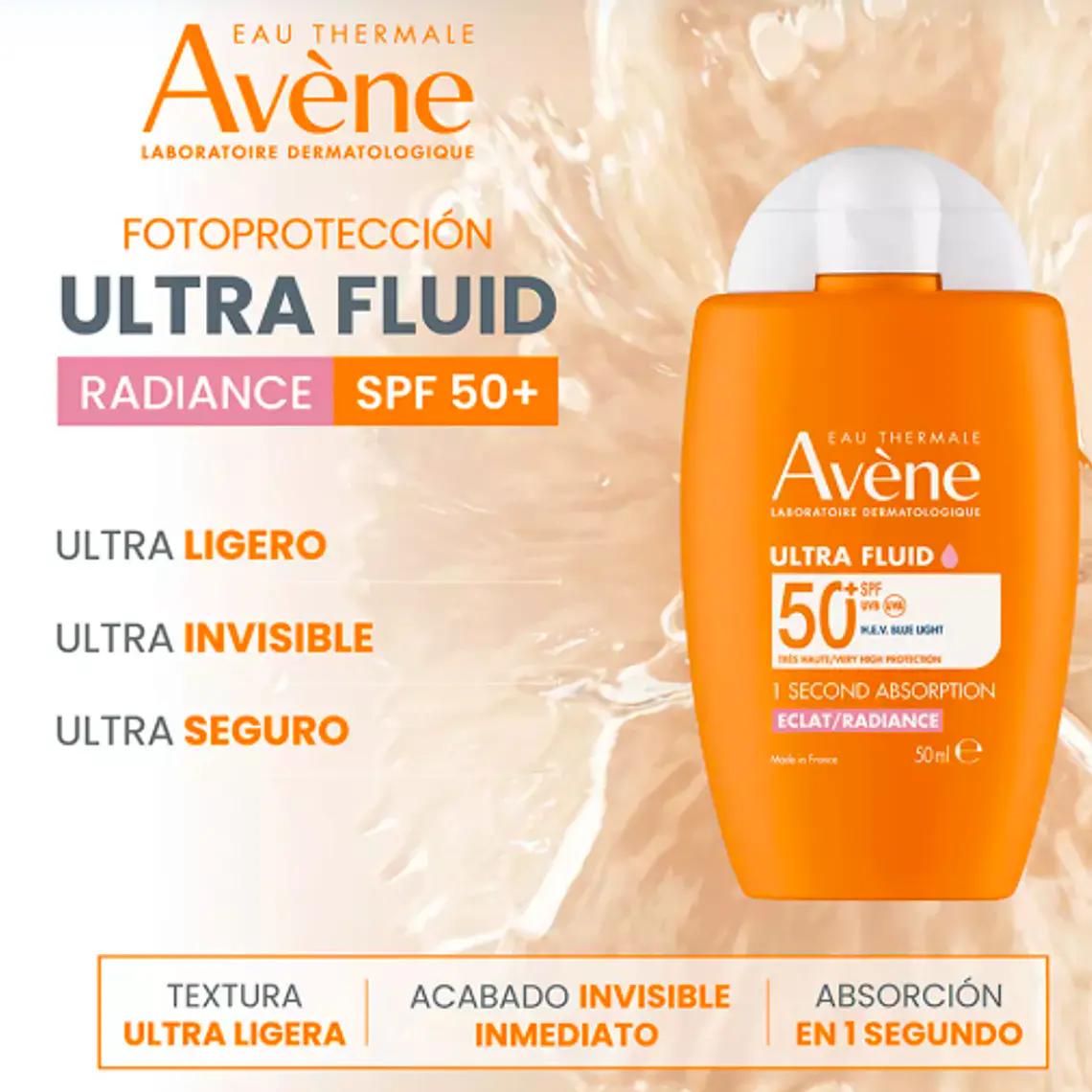 AVENE PROTECTOR SOLAR ULTRA FLUID RADIANCE SPF50+ (50ML) I VENCE: 31-05-2028 5