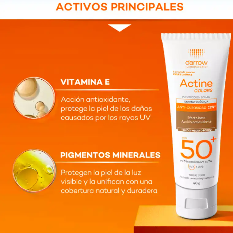 DARROW ACTINE COLORS SPF50+ OSCURO (40 ML) I VENCE: 30-08-2028 6