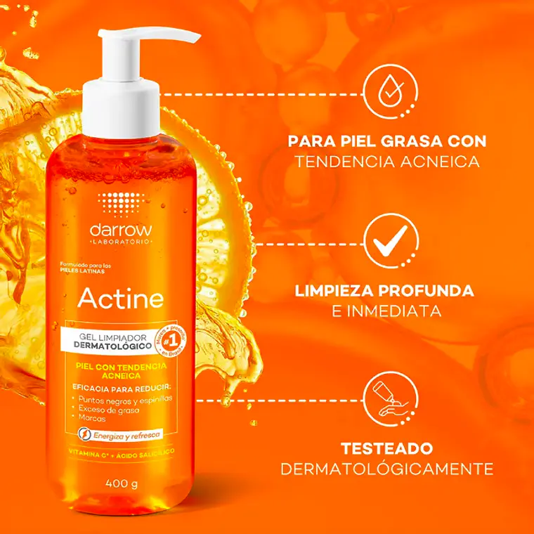 DARROW ACTINE GEL LIMPIADOR DERMATOLÓGICO (400G) I VENCE: 30-09-2027 2