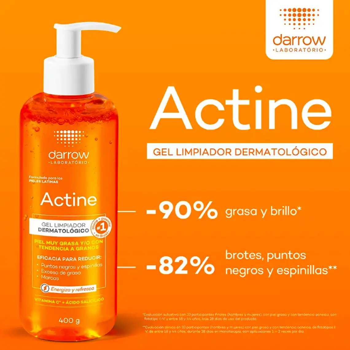 DARROW ACTINE GEL LIMPIADOR DERMATOLÓGICO (400G) I VENCE: 30-09-2027 4