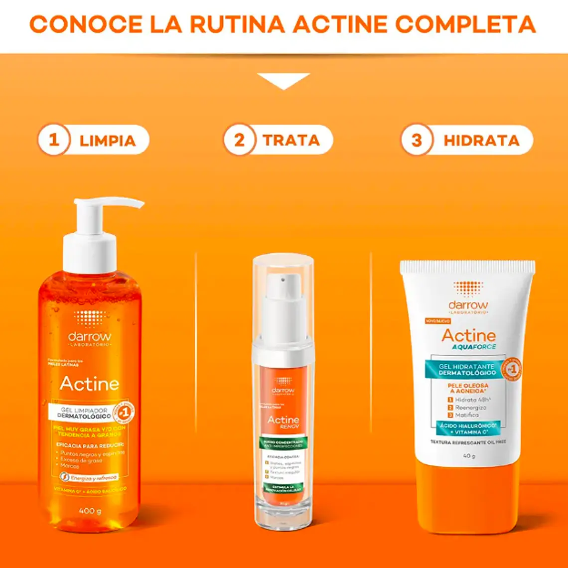 DARROW ACTINE GEL LIMPIADOR DERMATOLÓGICO (400G) I VENCE: 30-09-2027 5