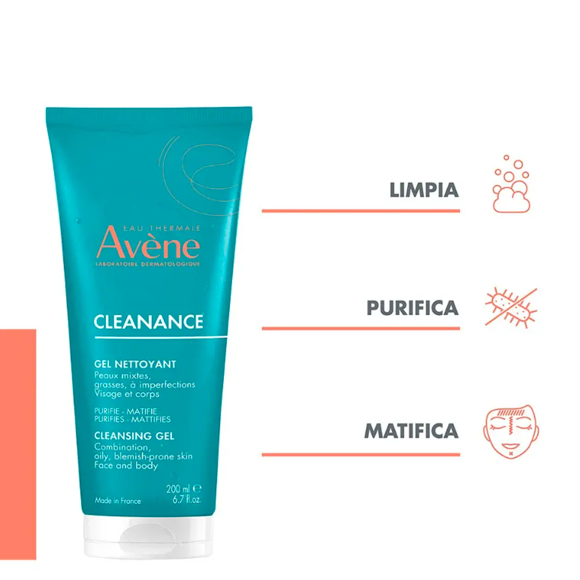 AVENE CLEANANCE GEL LIMPIADOR TUBO (200ML) I VENCE: 30-06-2027 2