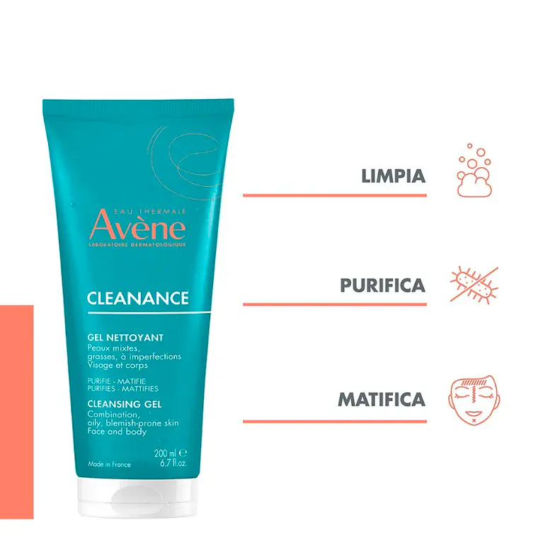 AVENE CLEANANCE GEL LIMPIADOR TUBO (200ML) I VENCE: 30-06-2027 2