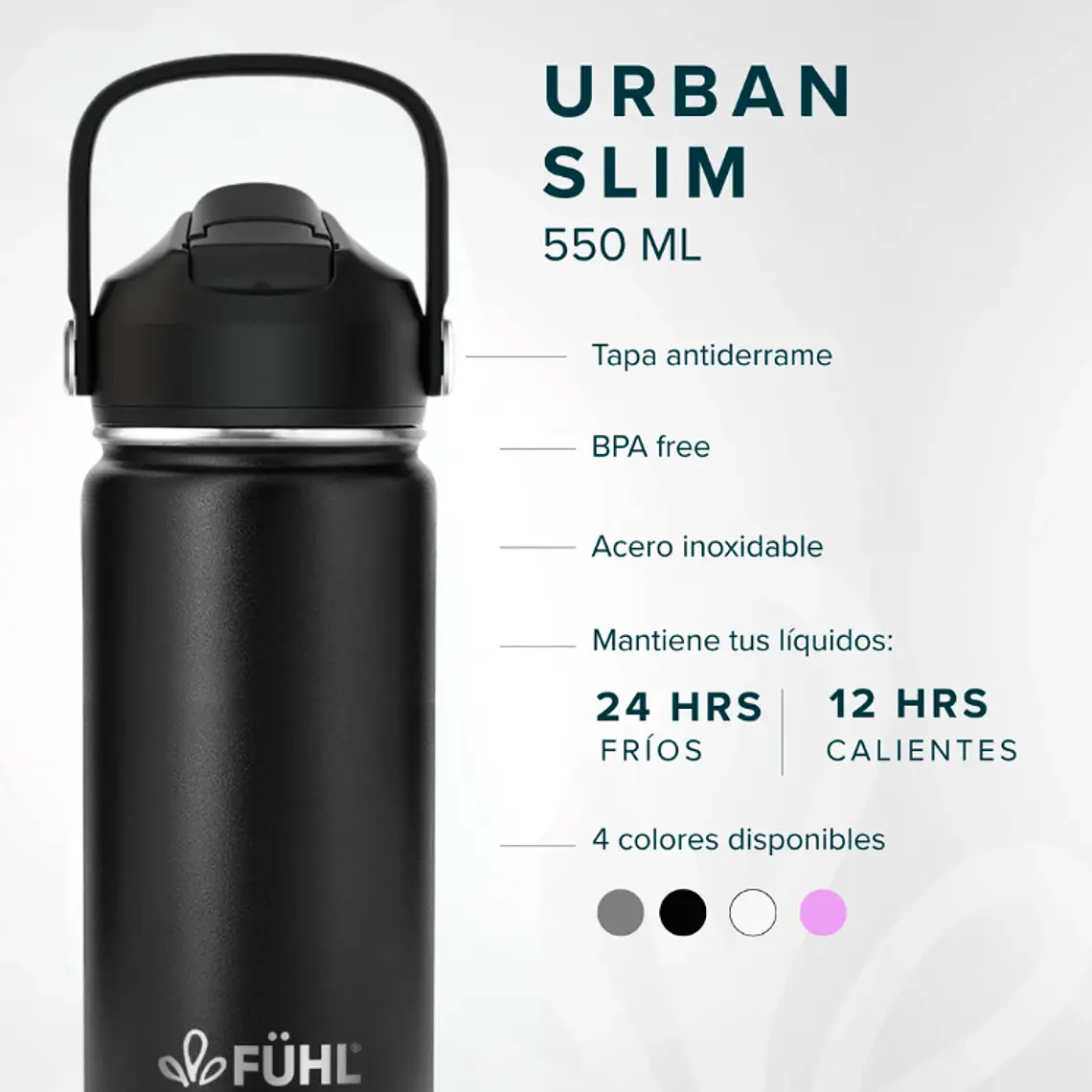 BOTELLA TÉRMICA URBAN SLIM 550 ML - TAPA BOMBILLA 6