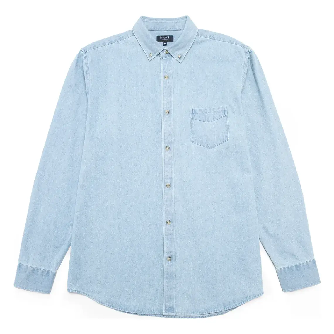 CAMISA DENIM M/LARGA B FOR B CELESTE (TALLAS S a XXL) 1