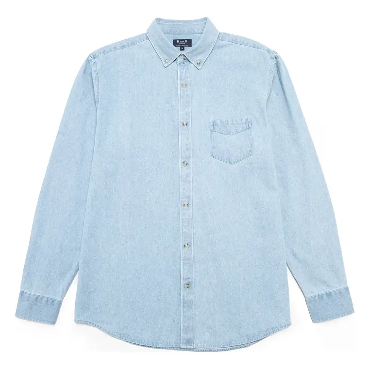 CAMISA DENIM M/LARGA B FOR B CELESTE (TALLAS S a XXL) 1