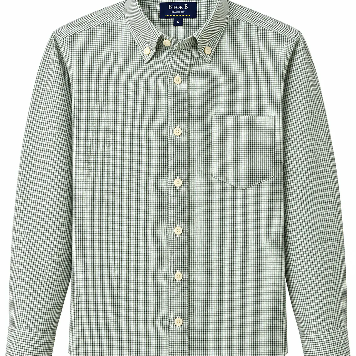 CAMISA DE VESTIR CUADRO M/LARGA B FOR B VERDE (TALLAS S a XXL) 1