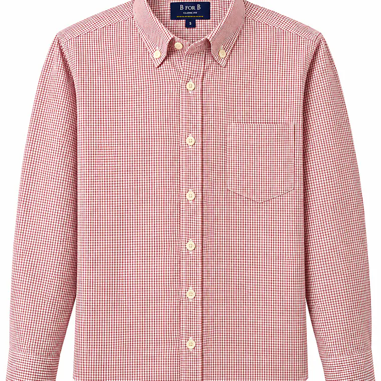 CAMISA DE VESTIR CUADRO M/LARGA B FOR B ROJO (TALLAS S a XXL) 1