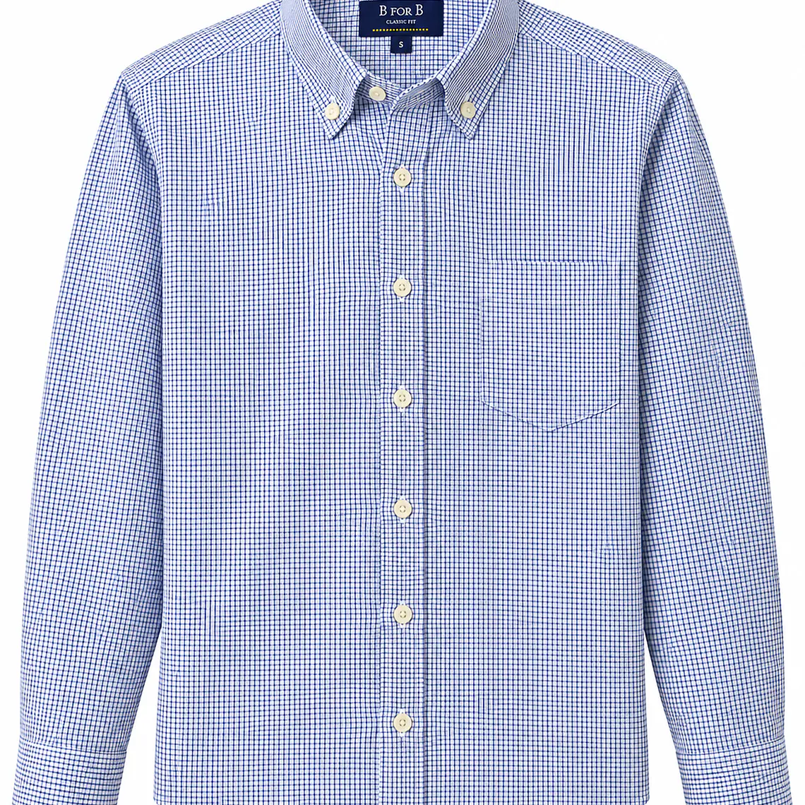 CAMISA DE VESTIR CUADRO M/LARGA B FOR B AZUL (TALLAS S a XXL) 1