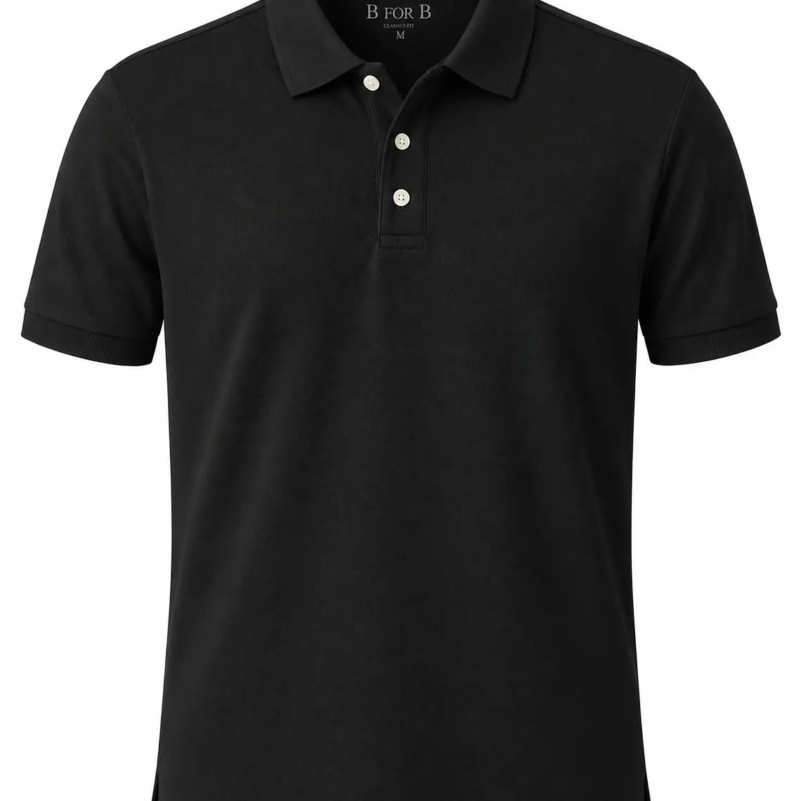 POLERA M/CORTA PIQUE B FOR B NEGRO (TALLAS S a XXL) 1