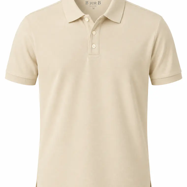 POLERA M/CORTA PIQUE B FOR B BEIGE (TALLAS S a XXL) 1