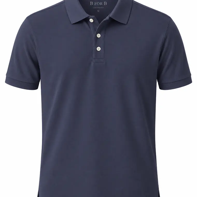 POLERA M/CORTA PIQUE B FOR B AZUL OSCURO (TALLAS S a XXL) 1