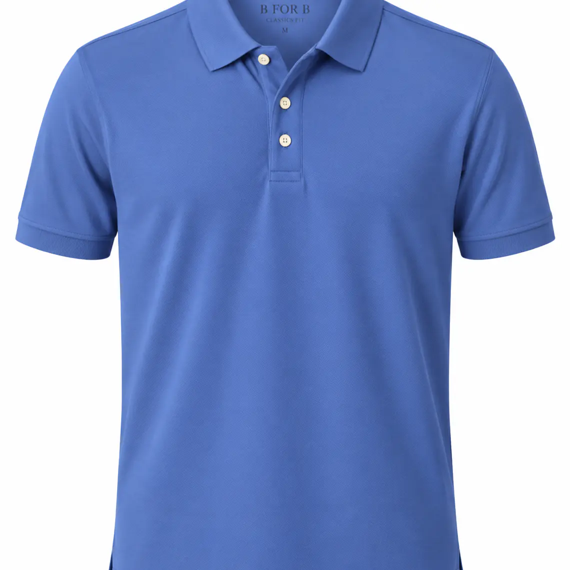 POLERA M/CORTA PIQUE B FOR B AZUL MEDIO (TALLAS S a XXL) 1