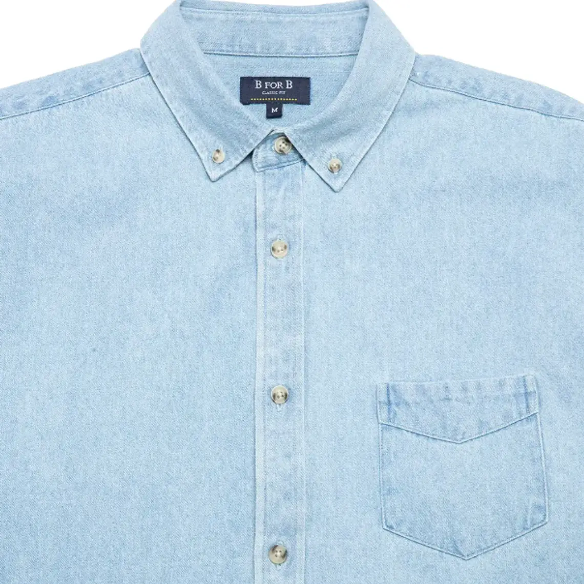 CAMISA DENIM M/LARGA B FOR B CELESTE (TALLAS S a XXL) 4