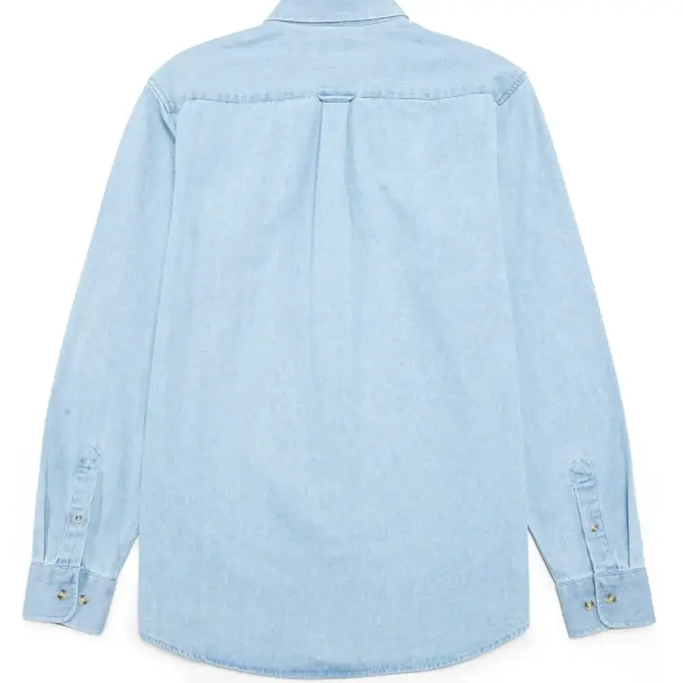CAMISA DENIM M/LARGA B FOR B CELESTE (TALLAS S a XXL) 2