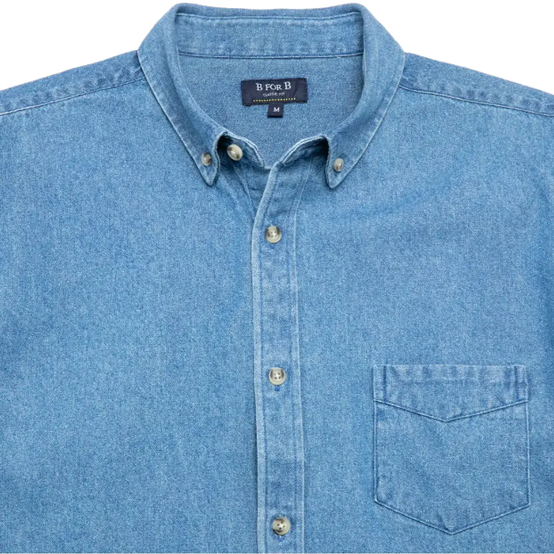 CAMISA DENIM M/LARGA B FOR B AZUL (TALLAS S a XXL) 4