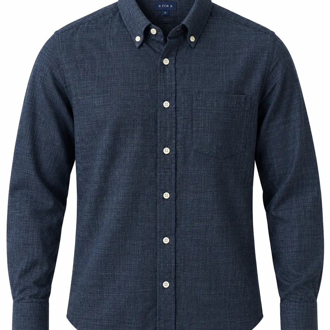 CAMISA DE LINO M/LARGA B FOR B AZUL OSCURO (TALLAS S a XXL) 1