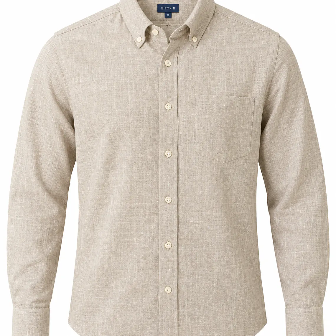CAMISA DE LINO M/LARGA B FOR B BEIGE (TALLAS S a XXL) 1