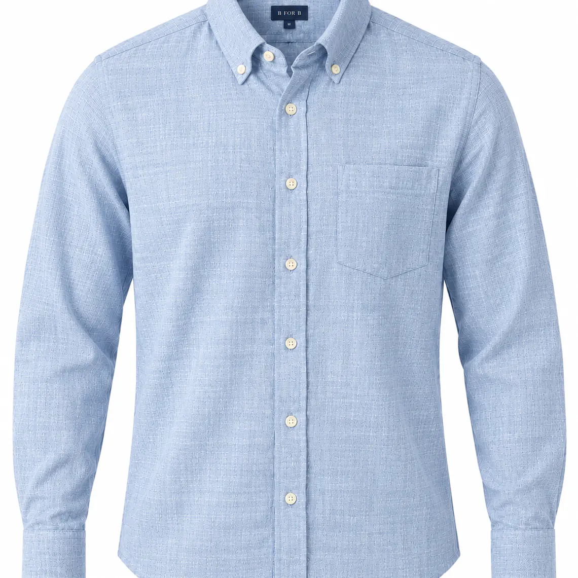 CAMISA DE LINO M/LARGA B FOR B CELESTE (TALLAS S a XXL) 1