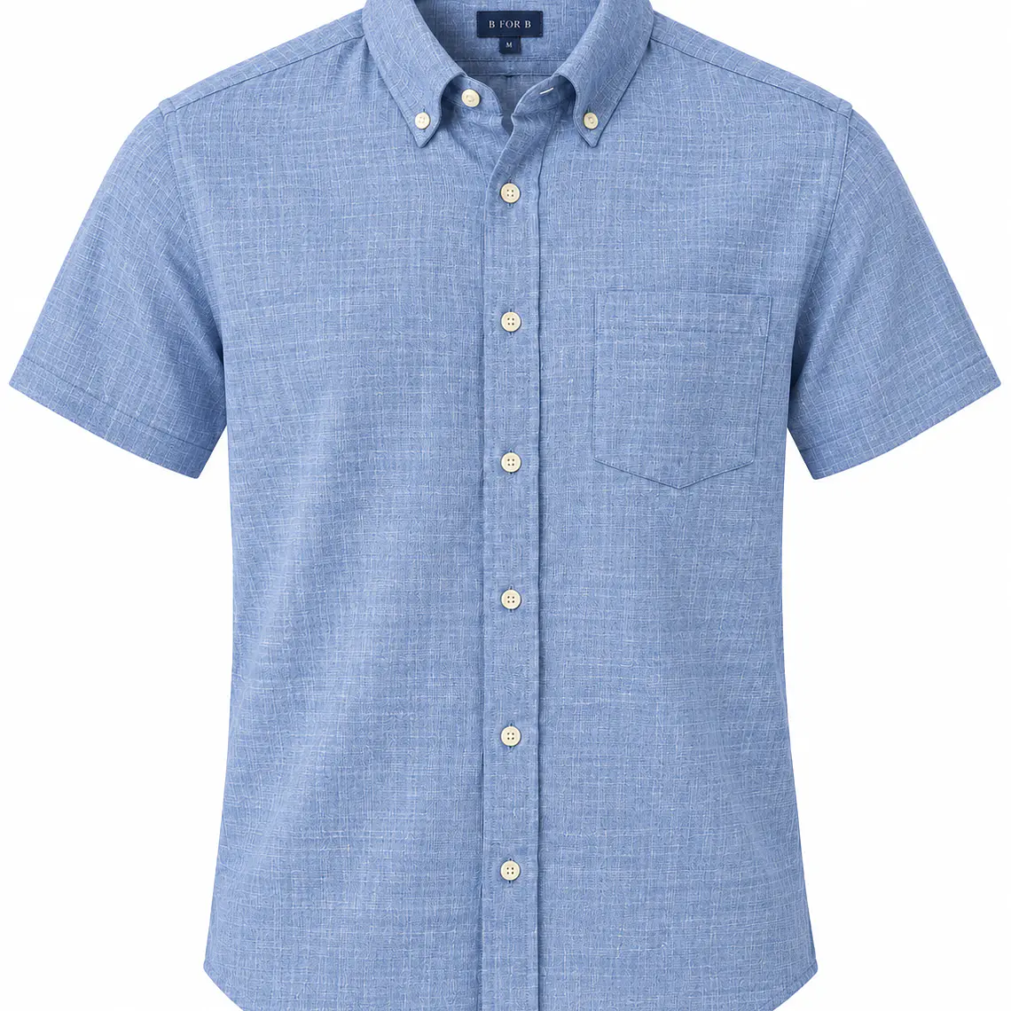 CAMISA LINO M/CORTA B FOR B AZUL CLARO (TALLAS S a XXL) 1