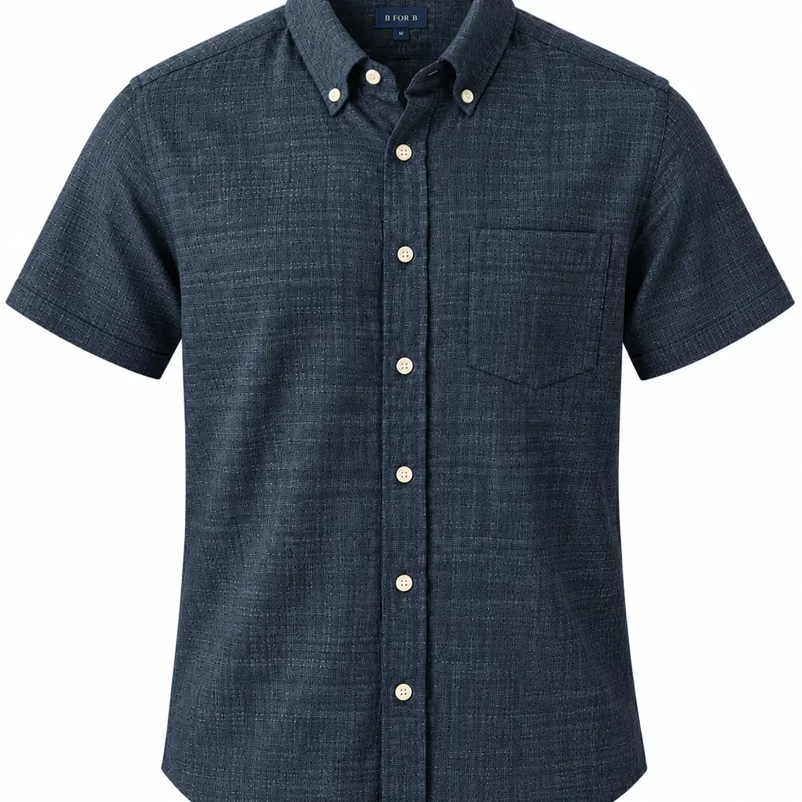 CAMISA LINO M/CORTA B FOR B AZUL OSCURO (TALLAS S a XXL) 1