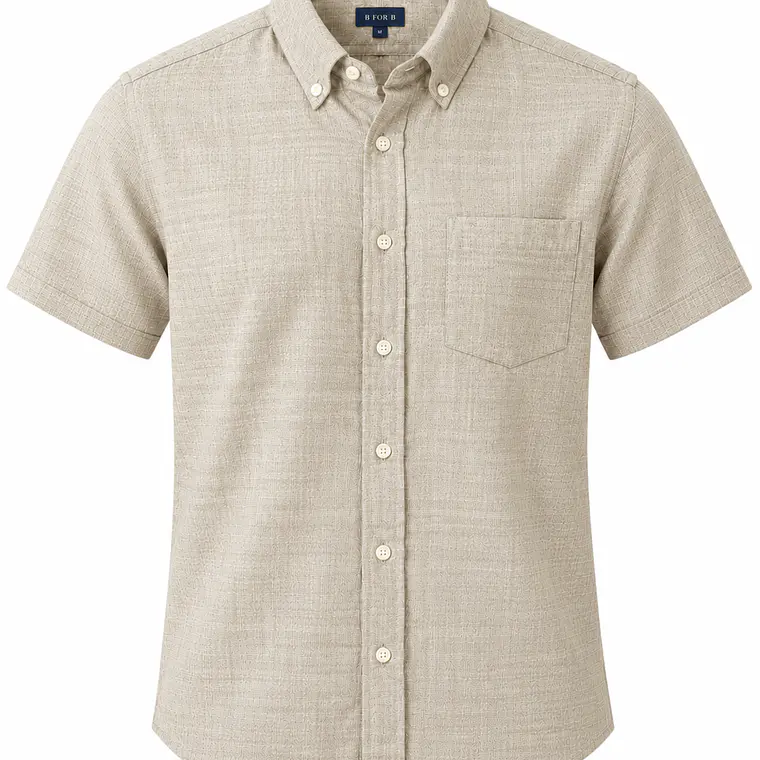 CAMISA LINO M/CORTA B FOR B BEIGE (TALLAS S a XXL) 1