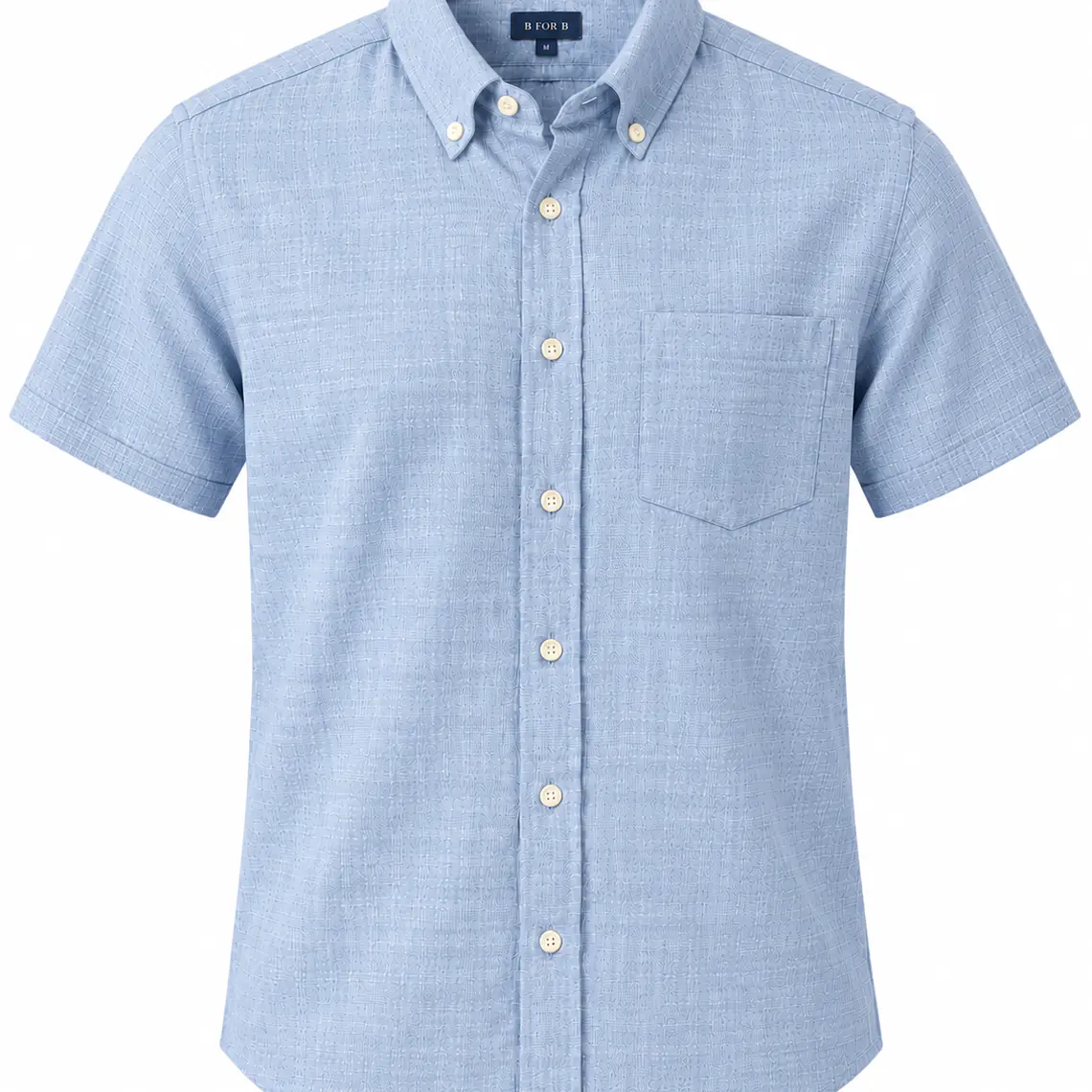 CAMISA LINO M/CORTA B FOR B CELESTE (TALLAS S a XXL) 1
