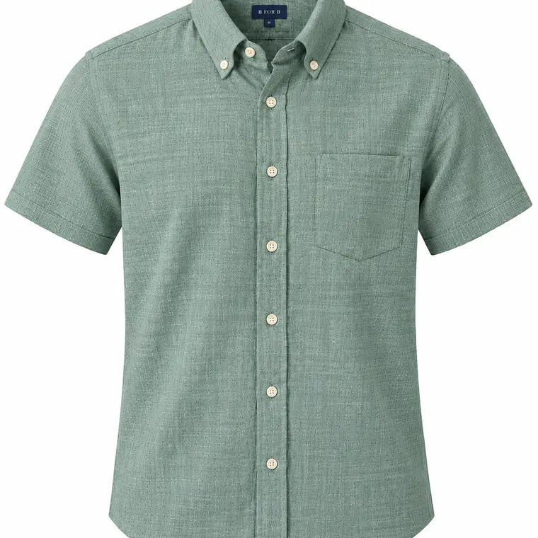 CAMISA LINO M/CORTA B FOR B VERDE (TALLAS S a XXL) 1