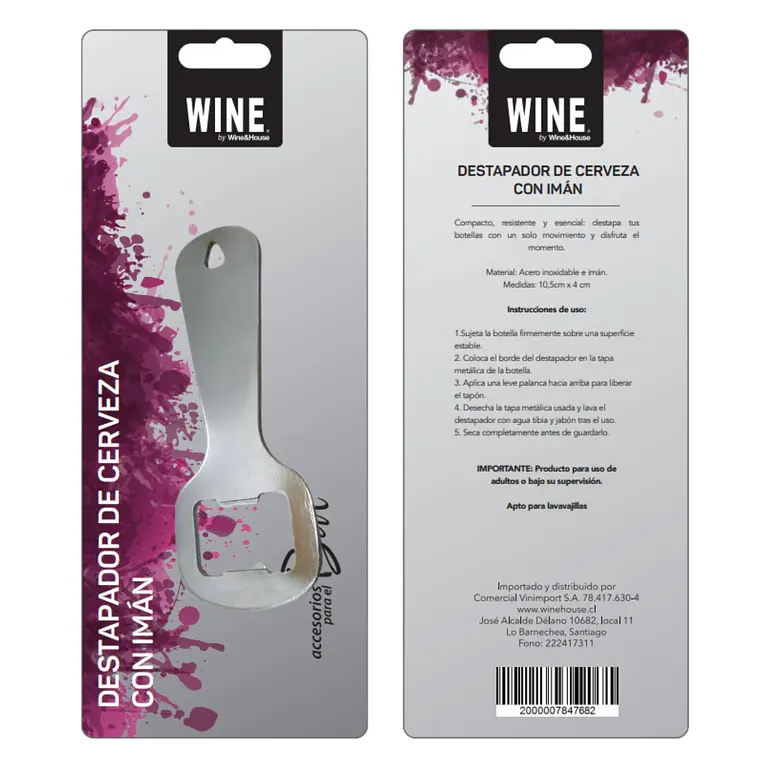 WINE - DESTAPADOR CLÁSICO CERVEZA CON IMÁN 3