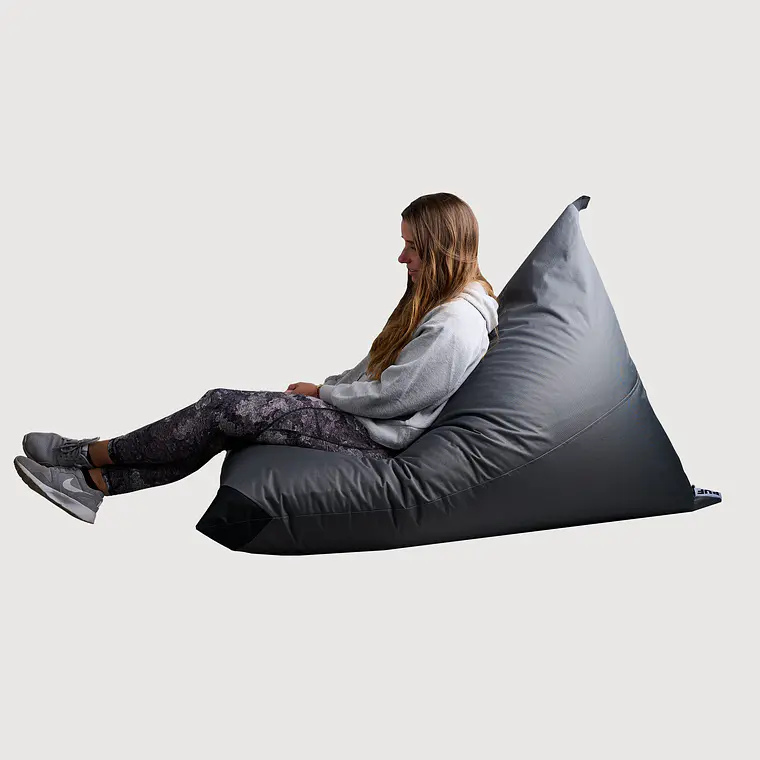 FUNDA PUFF TRIANGULAR EXTERIOR PUF (SIN RELLENO) - GRIS OSCURO / NEGRO | GRIS OSCURO / NEGRO 3