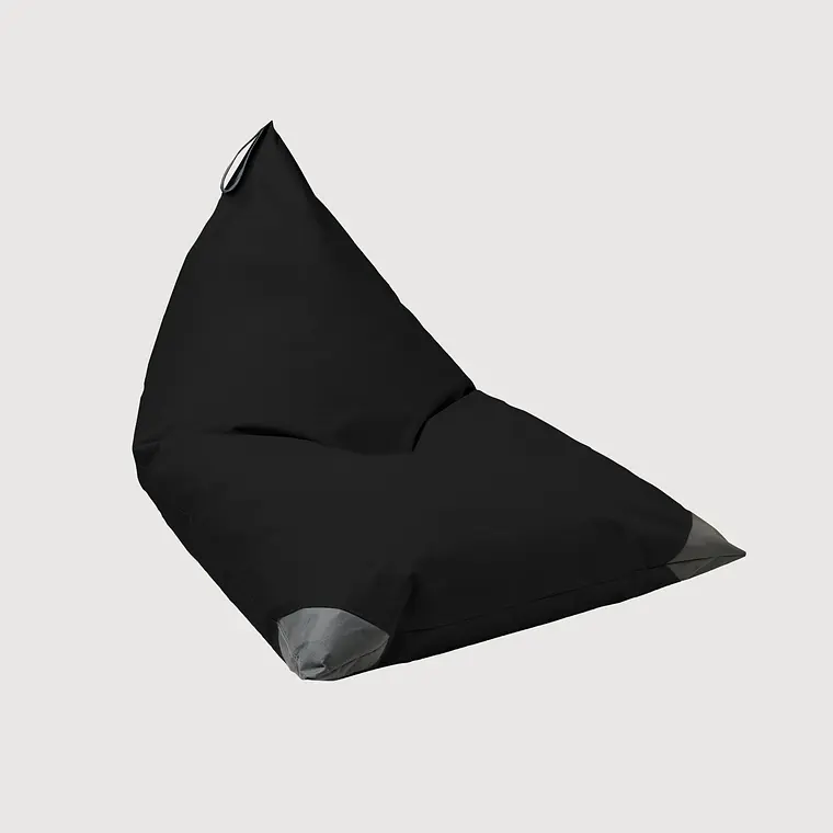 FUNDA PUFF TRIANGULAR EXTERIOR PUF (SIN RELLENO) - NEGRO / GRIS OSCURO | NEGRO / GRIS OSCURO 2