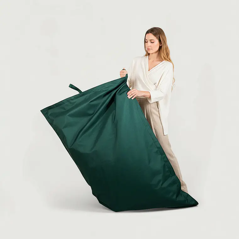 PUFF RECTANGULAR EXTERIOR IMPERMEABLE - VERDE / VERDE (TALLA S) 1
