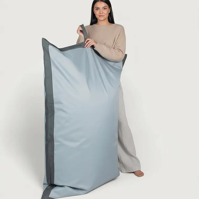 PUFF RECTANGULAR EXTERIOR IMPERMEABLE - GRIS CLARO / GRIS OSCURO (TALLA L) 1