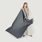 PUFF RECTANGULAR EXTERIOR IMPERMEABLE - GRIS OSCURO / GRIS CLARO (TALLA L) - Miniatura 1