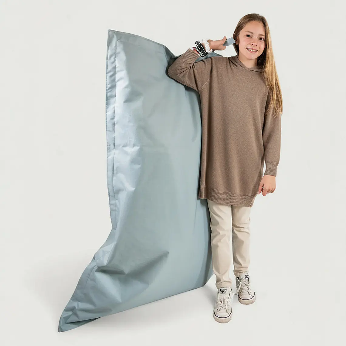 PUFF RECTANGULAR EXTERIOR IMPERMEABLE - GRIS CLARO / GRIS CLARO (TALLA L) 1