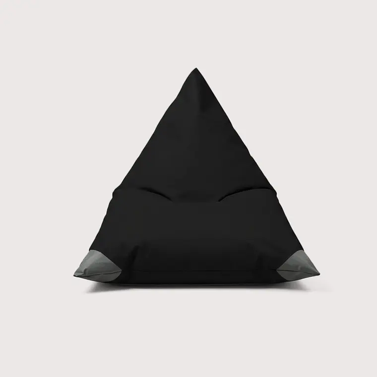 PUFF TRIANGULAR TERRAZA Y EXTERIOR - NEGRO / GRIS OSCURO  1