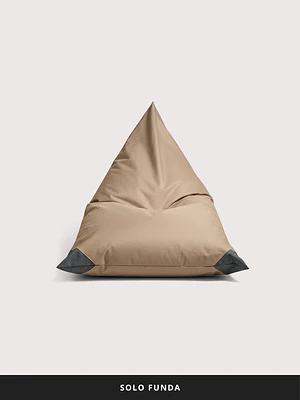 FUNDA PUFF TRIANGULAR EXTERIOR PUF (SIN RELLENO) - ARENA / GRIS OSCURO | ARENA / GRIS OSCURO