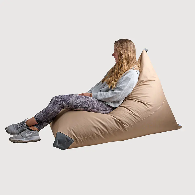 FUNDA PUFF TRIANGULAR EXTERIOR PUF (SIN RELLENO) - ARENA / GRIS OSCURO | ARENA / GRIS OSCURO 3