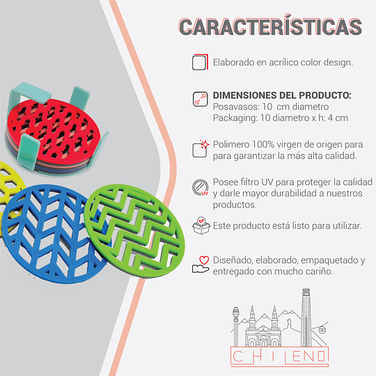 POSAVASOS PATRONES  BI-COLORES 