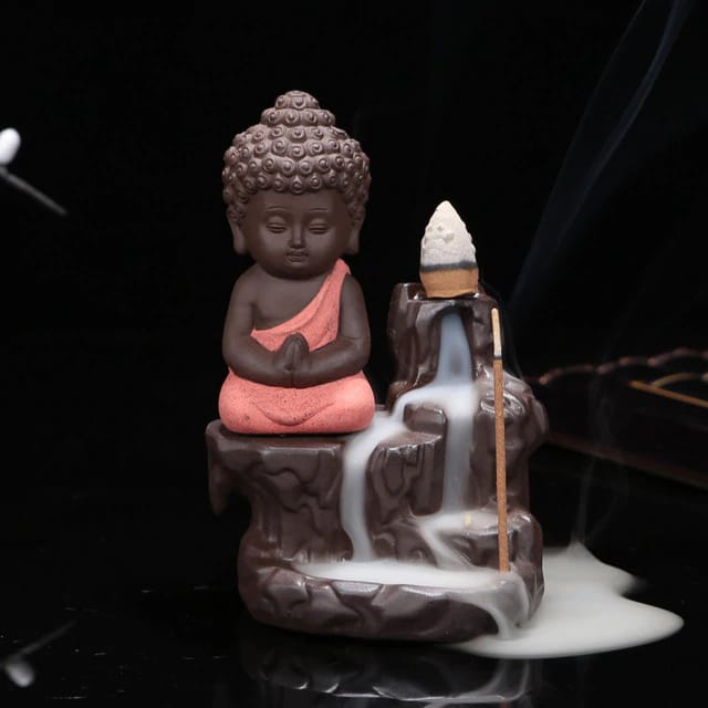 Porta Incienso - Monje Pranam Mudra - Rosa