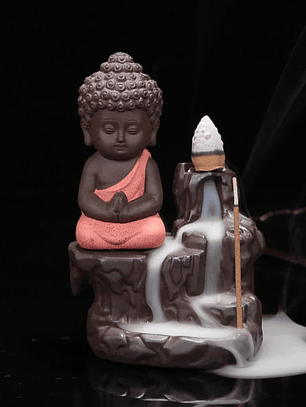 Porta Incienso - Monje Pranam Mudra - Rosa