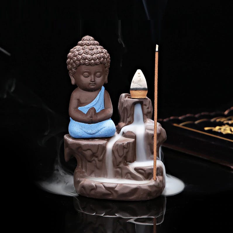 Porta Incienso - Monje Pranam Mudra - Blue