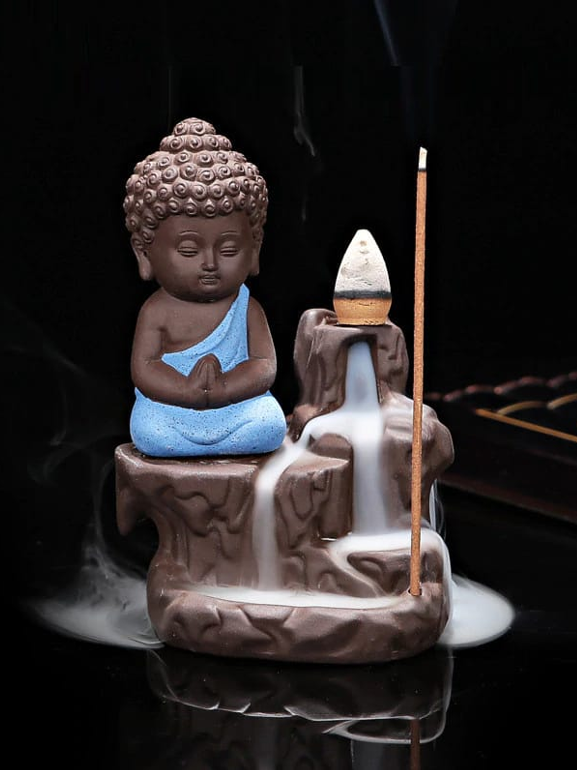 Porta Incienso - Monje Pranam Mudra - Blue 1