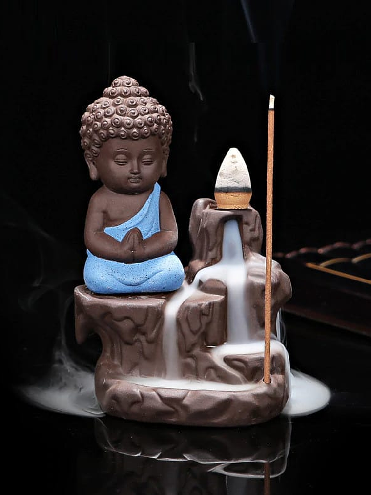 Porta Incienso - Monje Pranam Mudra - Blue 1