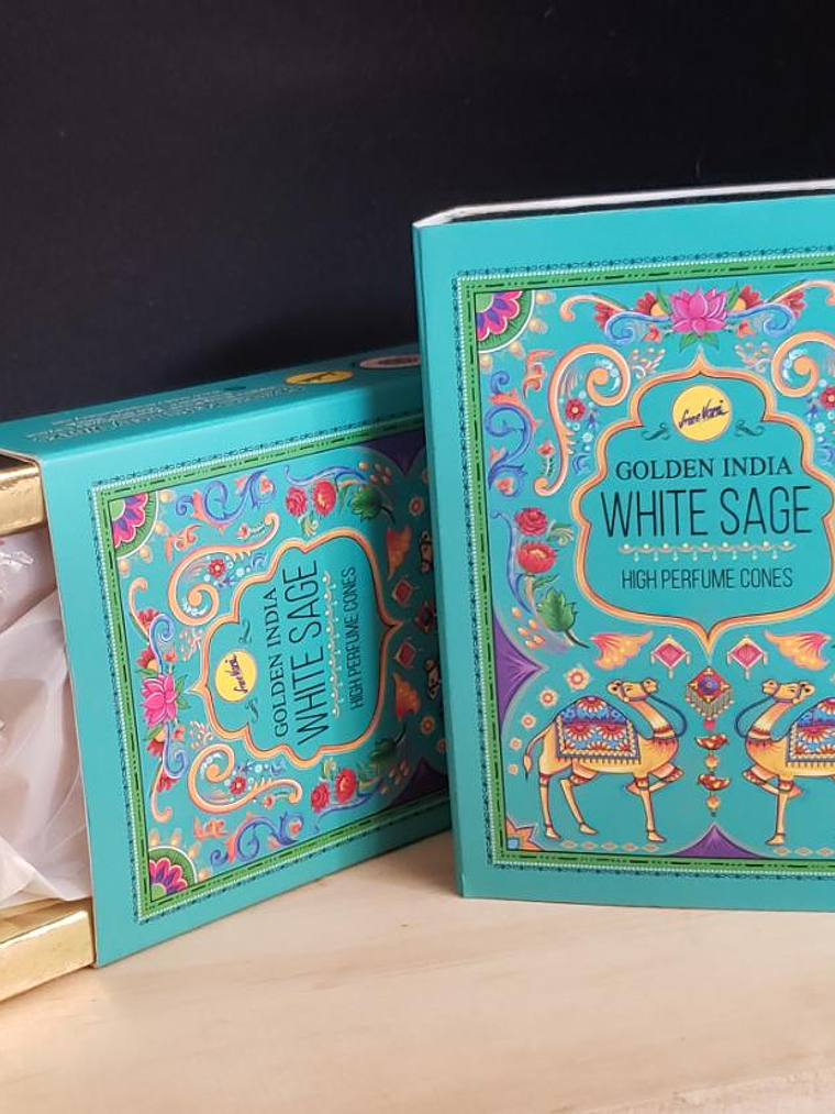 Incienso Cascada Golden Indian - Salvia Blanca 1