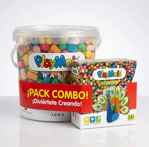 Pack Día del Niño — Mosaico 3D Pavo Real + Classic Basic 1000 (5+ años)