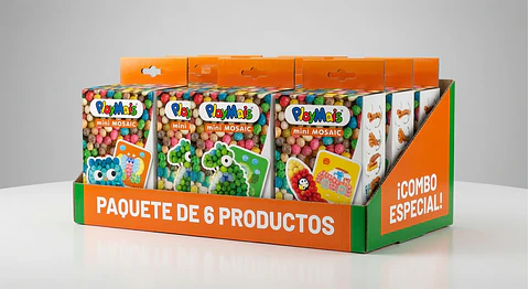 Pack Fiesta de Cumpleaños PlayMais — 6 Mini Mosaic para los Invitados (3+ años)