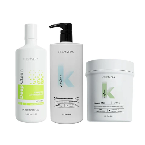 Set Shampoo Anti Residuos Deep Clean 1 Lt + Alisado 1 Lt + B.Tox Nature K 1 Kg