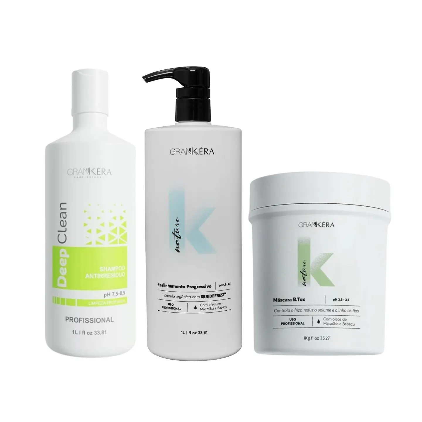 Set Shampoo Anti Residuos Deep Clean 1 Lt + Alisado 1 Lt + B.Tox Nature K 1 Kg 1